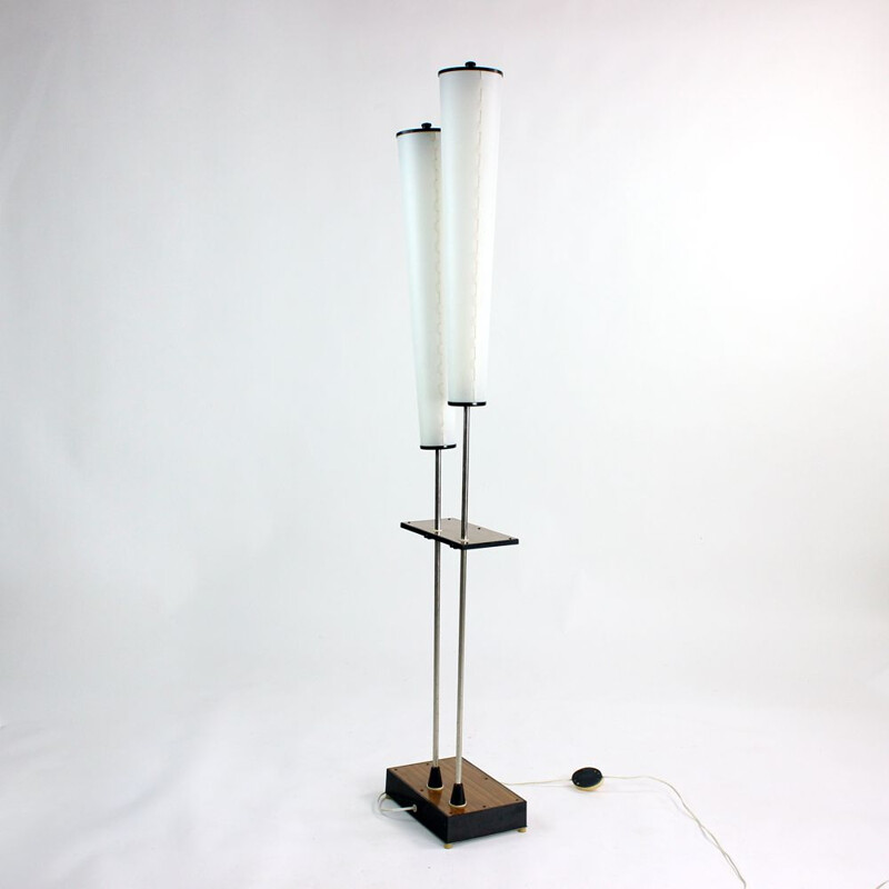 Tall Midcentury Freestanding Light With Neon Lights, Soviet Russian 1960s