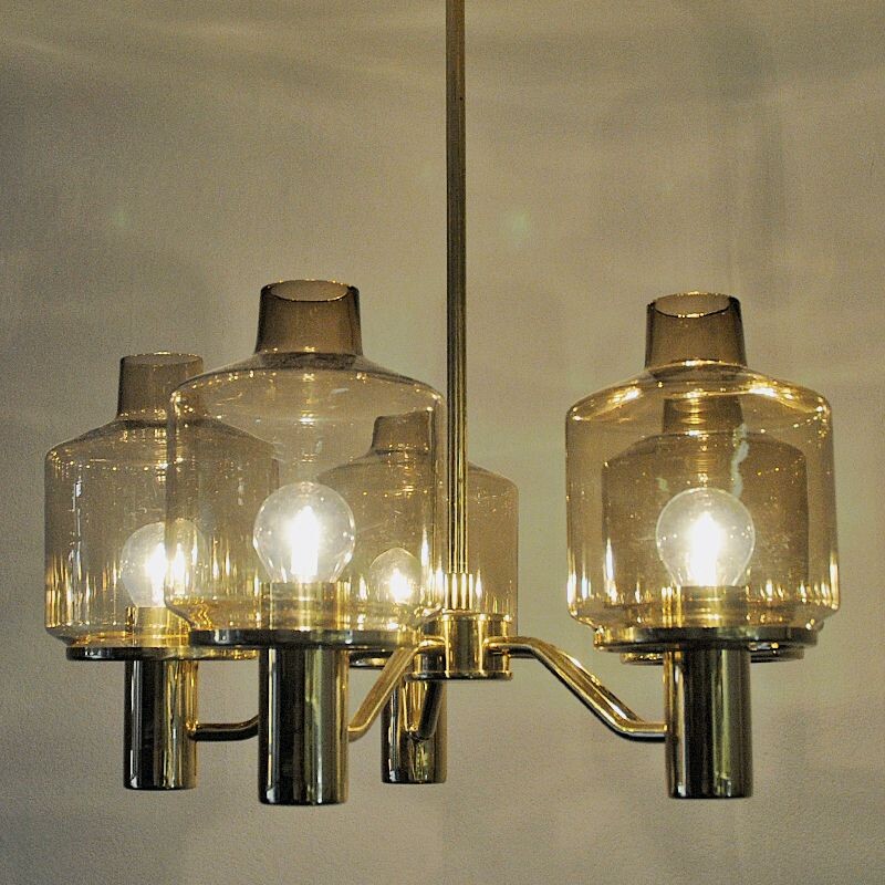 Vintage Brass ceiling lamp mod T507 by Hans Agne Jakobsson, Sweden 1960s