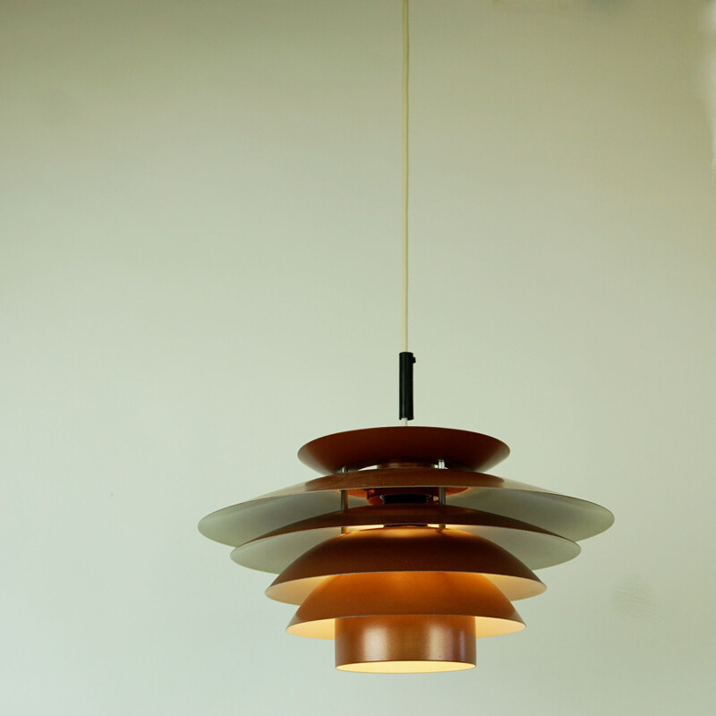 Suspension Vintage scandinave Cuivre par Design Light Danemark 1960