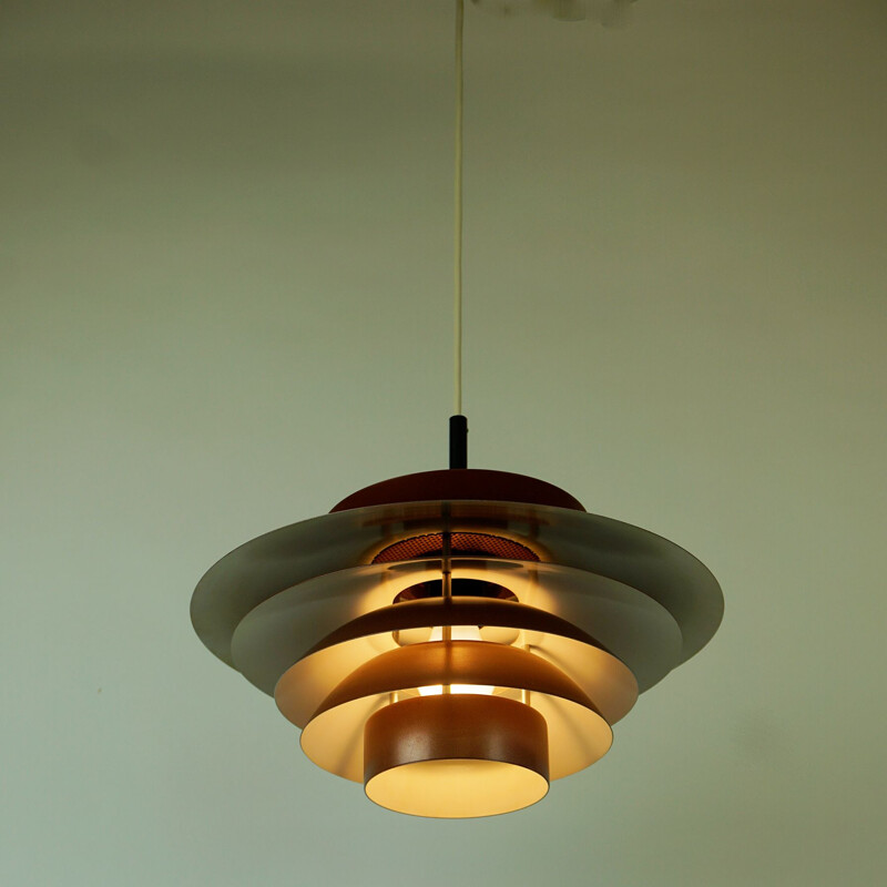 Vintage Pendant Lamp Scandinavian Copper by Design Light Denmark 1960