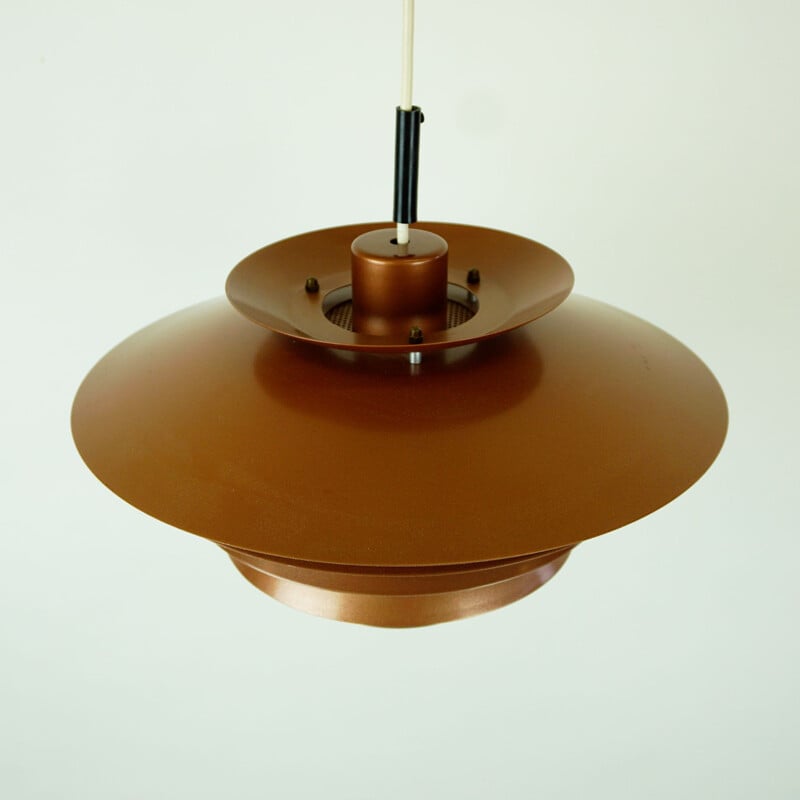 Vintage Pendant Lamp Scandinavian Copper by Design Light Denmark 1960