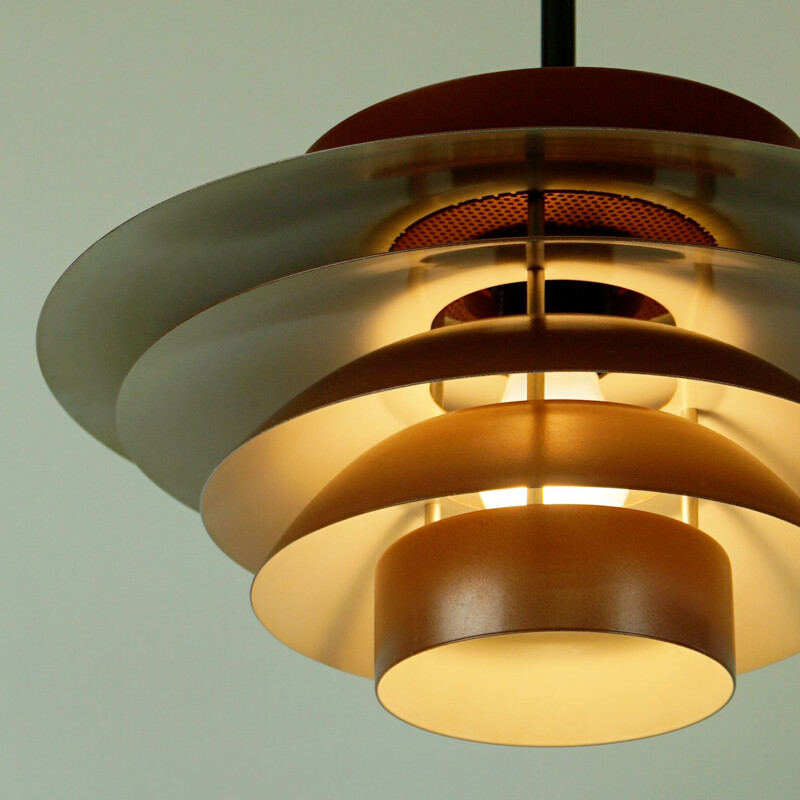 Suspension Vintage scandinave Cuivre par Design Light Danemark 1960