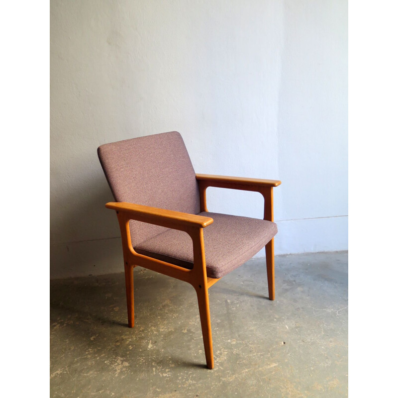 Fauteuil vintage en chêne Danemark 1970