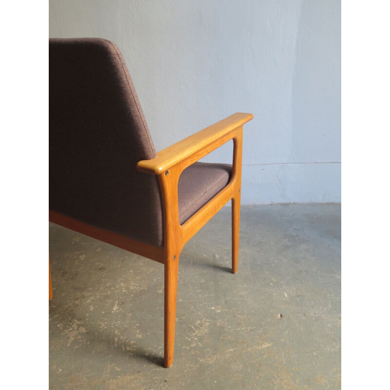 Vintage oak armchair Denmark 1970