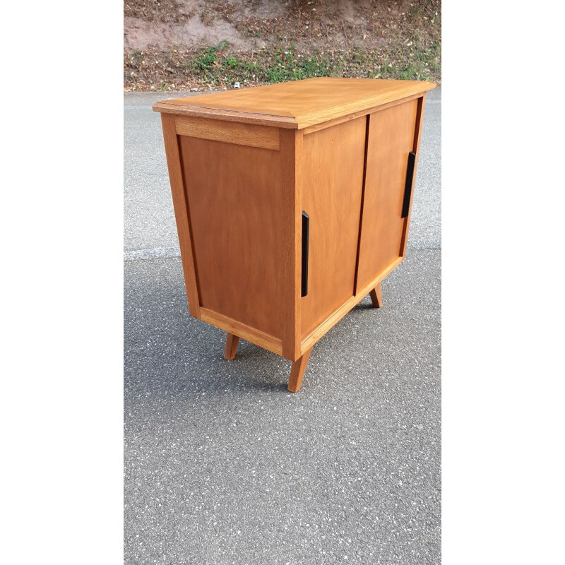 Vintage golden oak highboard 1950