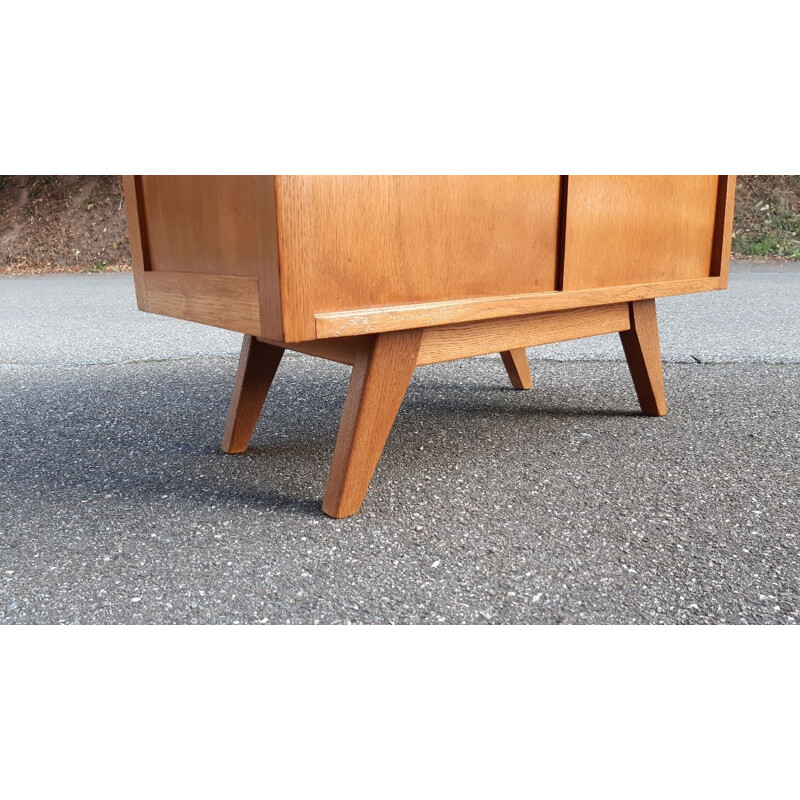 Vintage golden oak highboard 1950