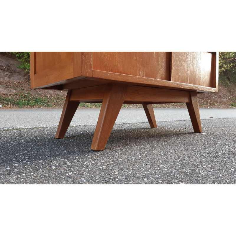 Vintage golden oak highboard 1950