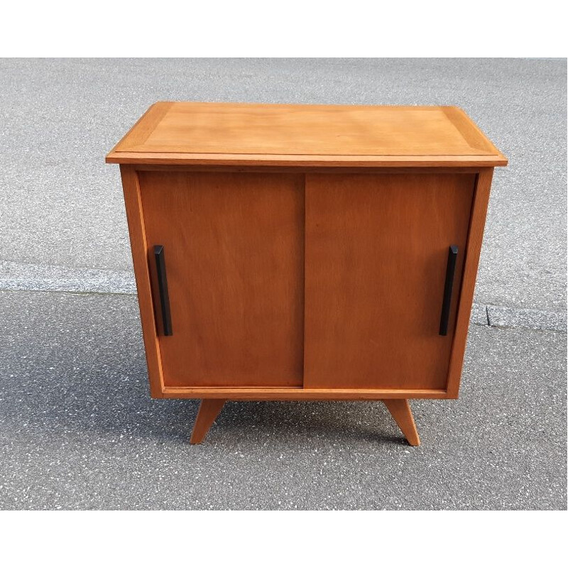 Vintage golden oak highboard 1950