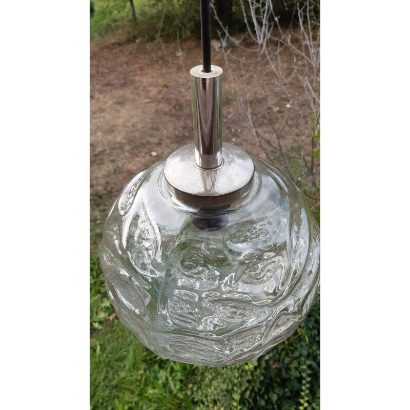 Vintage suspensão esférica de vidro 1970