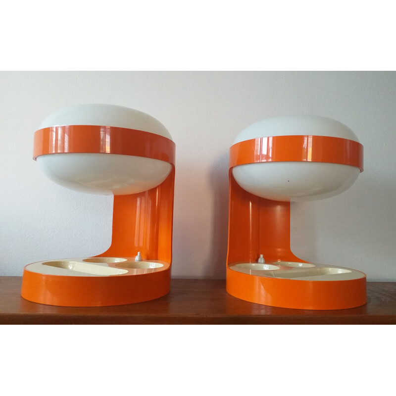 Pair of vintage table lamps KD29 by Joe Colombo for Kartell, Italy 1960