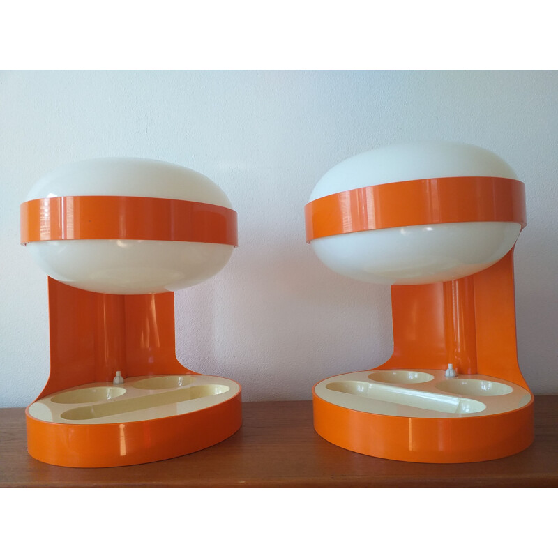 Pair of vintage table lamps KD29 by Joe Colombo for Kartell, Italy 1960