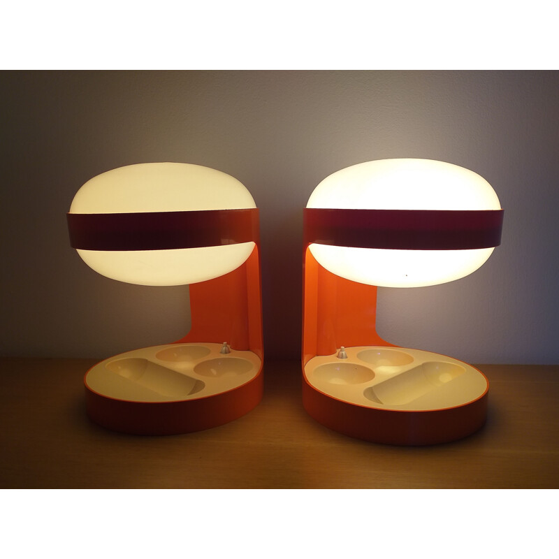 Pair of vintage table lamps KD29 by Joe Colombo for Kartell, Italy 1960