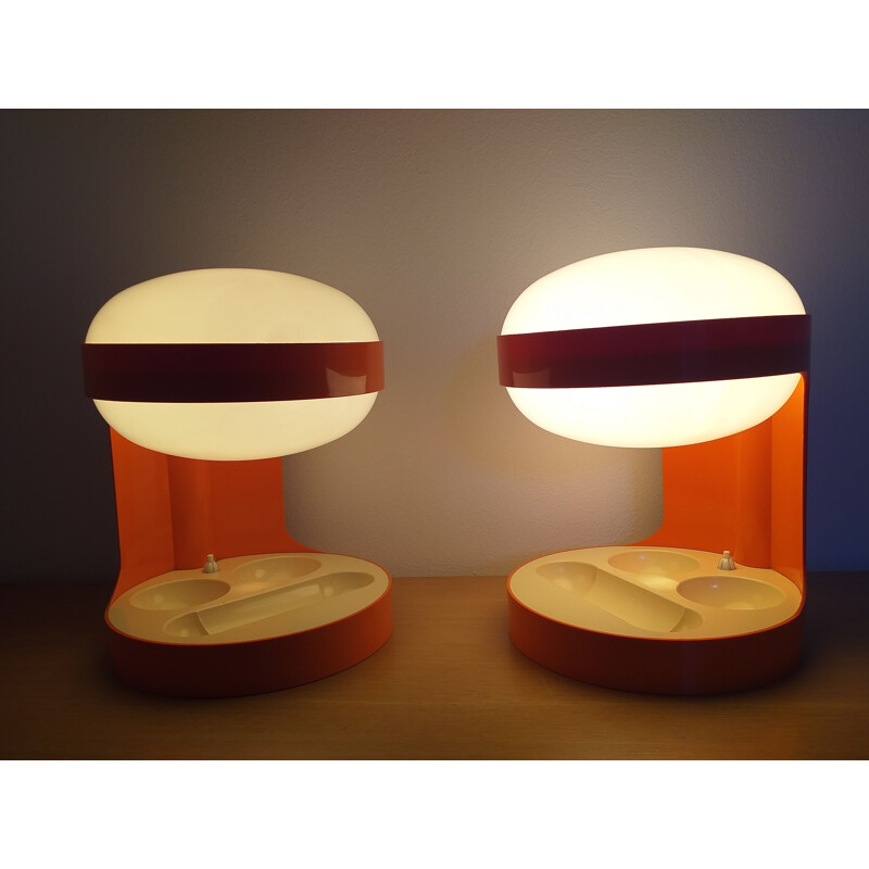 Pair of vintage table lamps KD29 by Joe Colombo for Kartell, Italy 1960