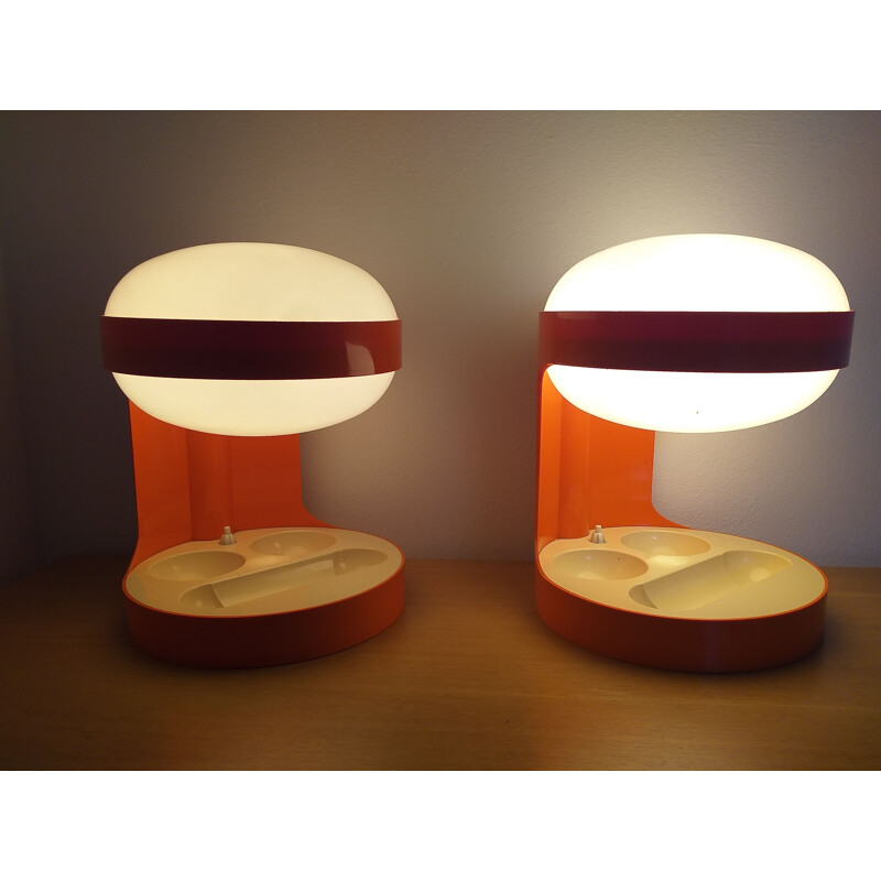 Pair of vintage table lamps KD29 by Joe Colombo for Kartell, Italy 1960