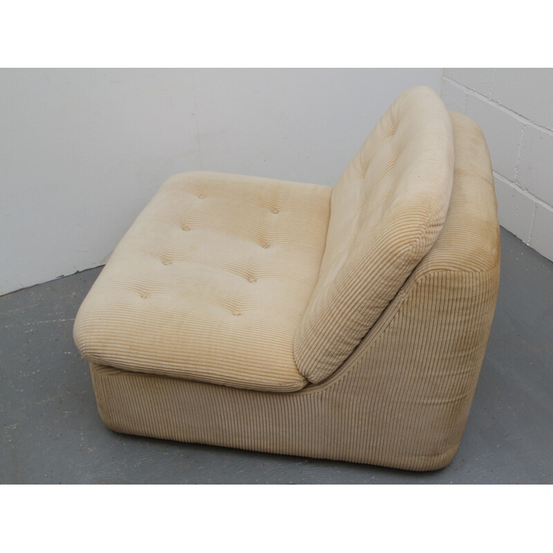 Vintage Beige Armchair Set 1970