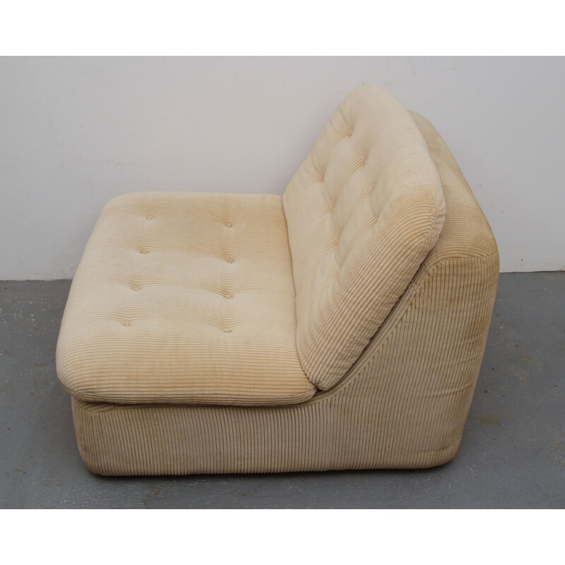 Vintage Beige Armchair Set 1970