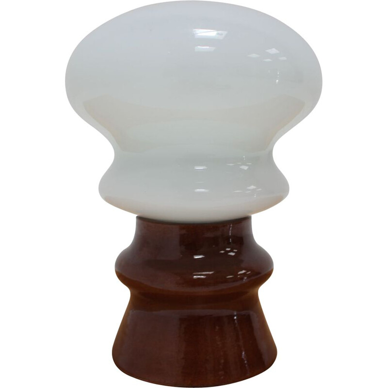 Lampe de table Vintage tout en verre de Valasske Mezirici 1970