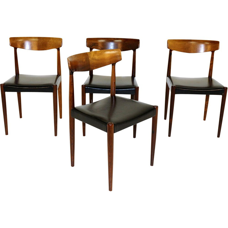 Set of 4 vintage chairs Knud Faerch, Slagelse Møbelfabrik, Denmark, 1960