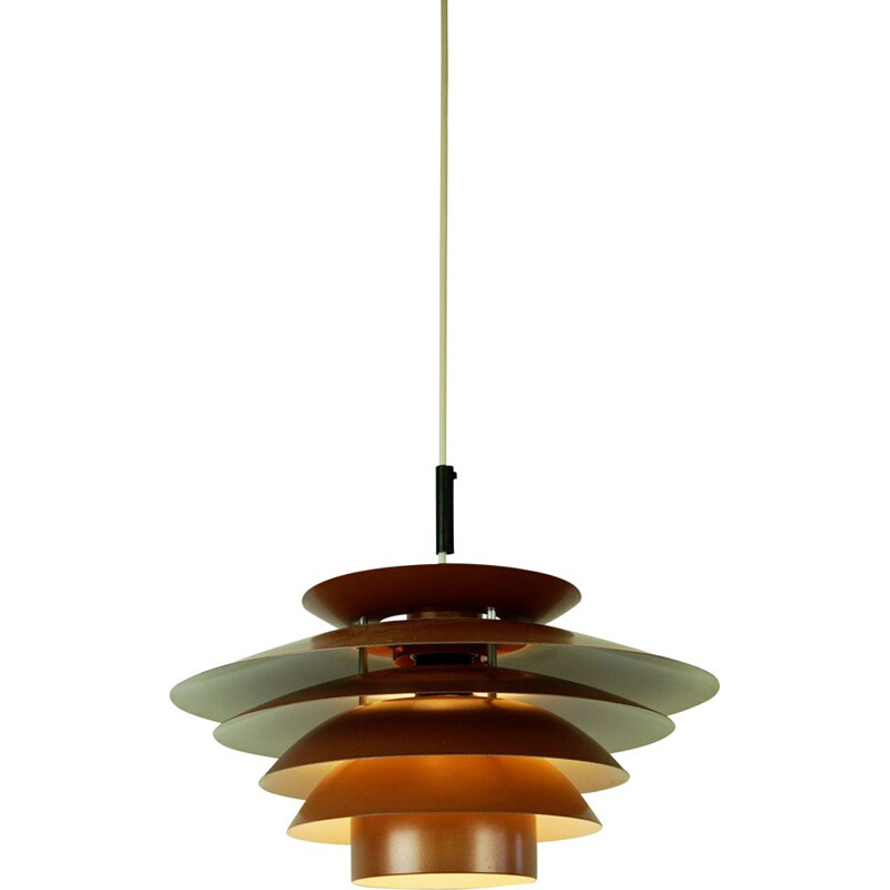 Vintage Pendant Lamp Scandinavian Copper by Design Light Denmark 1960