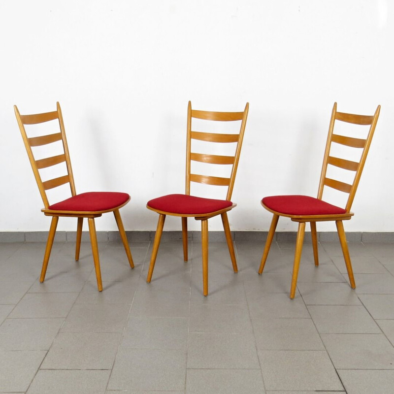 Conjunto de 3 cadeiras vintage por Hiller, Checoslováquia 1970