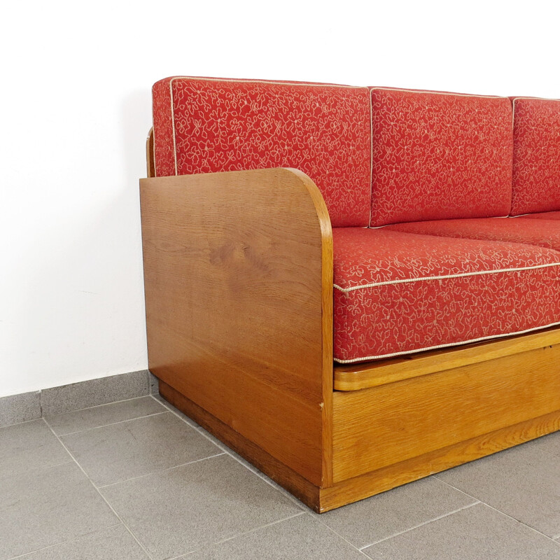 Vintage 3-seater Sofa by Jindrich Halabala Czechoslovakia 1950s