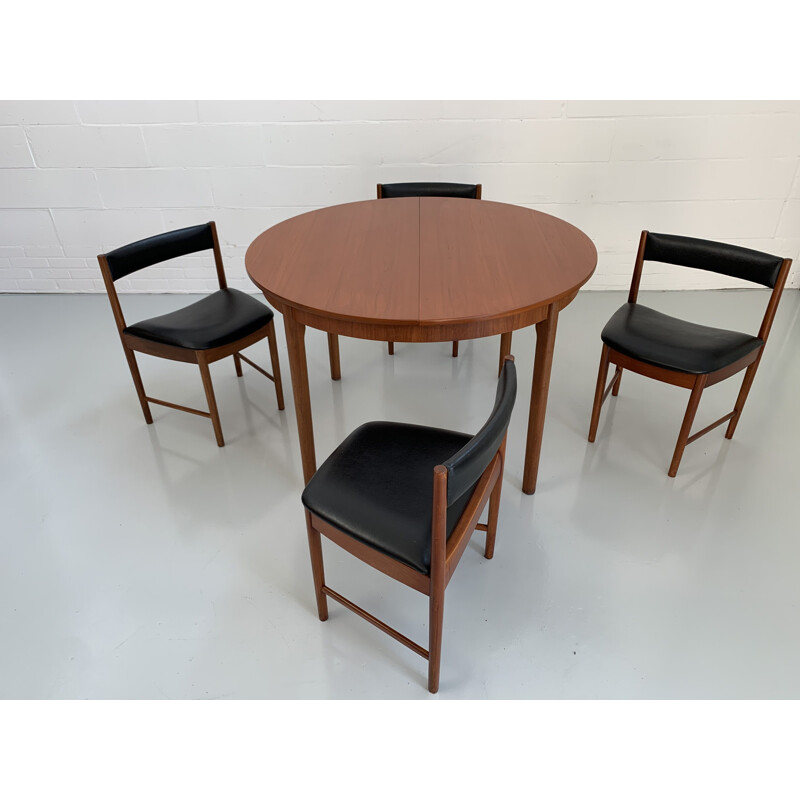 Vintage Teak Extensible Dining Set with 4 Chairs McIntosh 1960