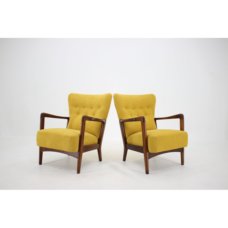 Pair of vintage armchairs Søren Hansen for Fritz Hansen, Denmark 1940 