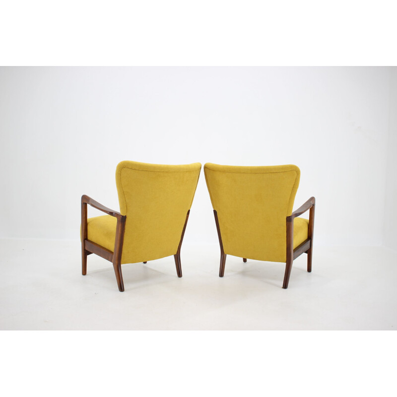 Pair of vintage armchairs Søren Hansen for Fritz Hansen, Denmark 1940 