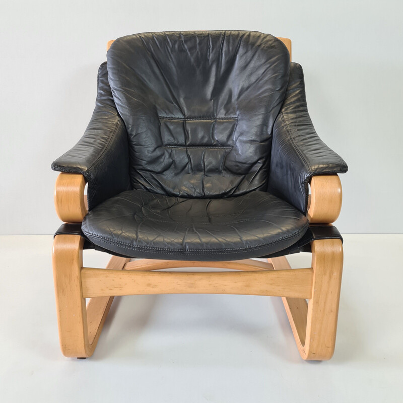 Vintage leather lounge chair "Apollo" by Svend Skipper for Skippers Mobler 1970