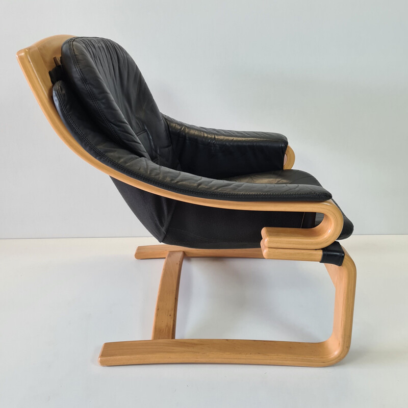 Vintage leather lounge chair "Apollo" by Svend Skipper for Skippers Mobler 1970