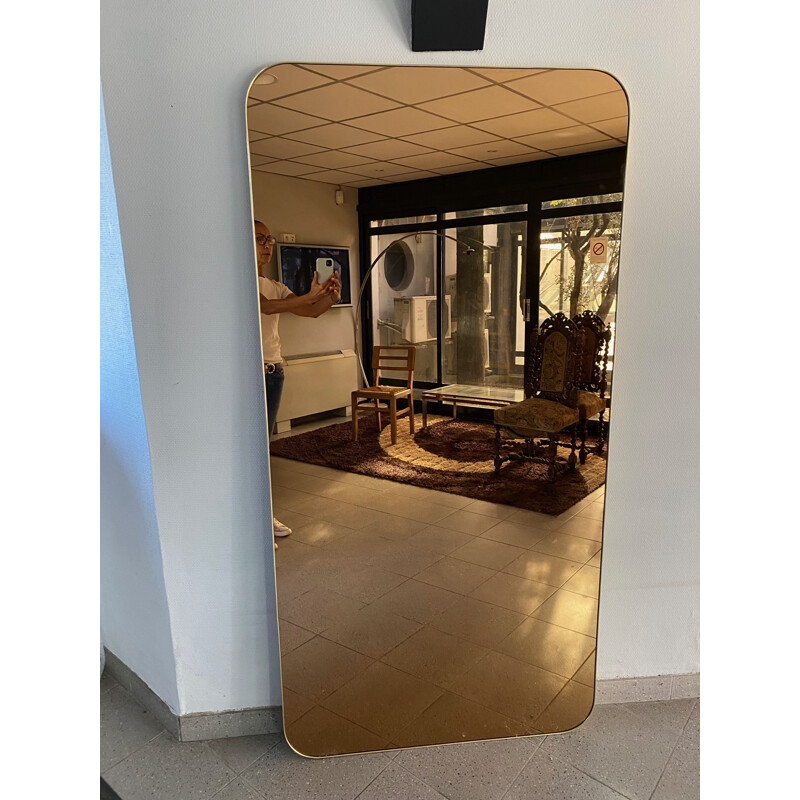Large vintage dag tinted glass mirror by Gio Ponti 1960
