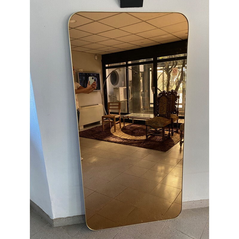 Large vintage dag tinted glass mirror by Gio Ponti 1960