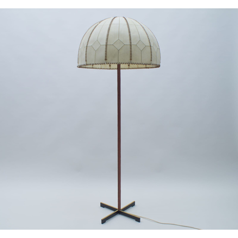 Lampada da terra vintage con paralume cucito di Emperor Idell Kaiser Leuchten, 1960