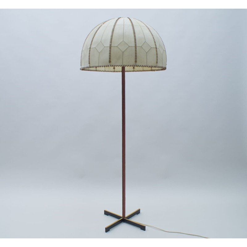 Vintage vloerlamp met opgenaaide kap van Keizer Idell Kaiser Leuchten, 1960