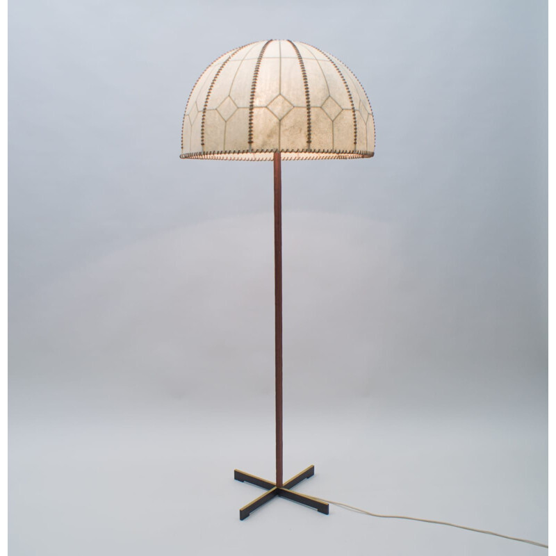 Vintage floor lamp with sewn-on shade from Kaiser Idell Leuchten, 1960