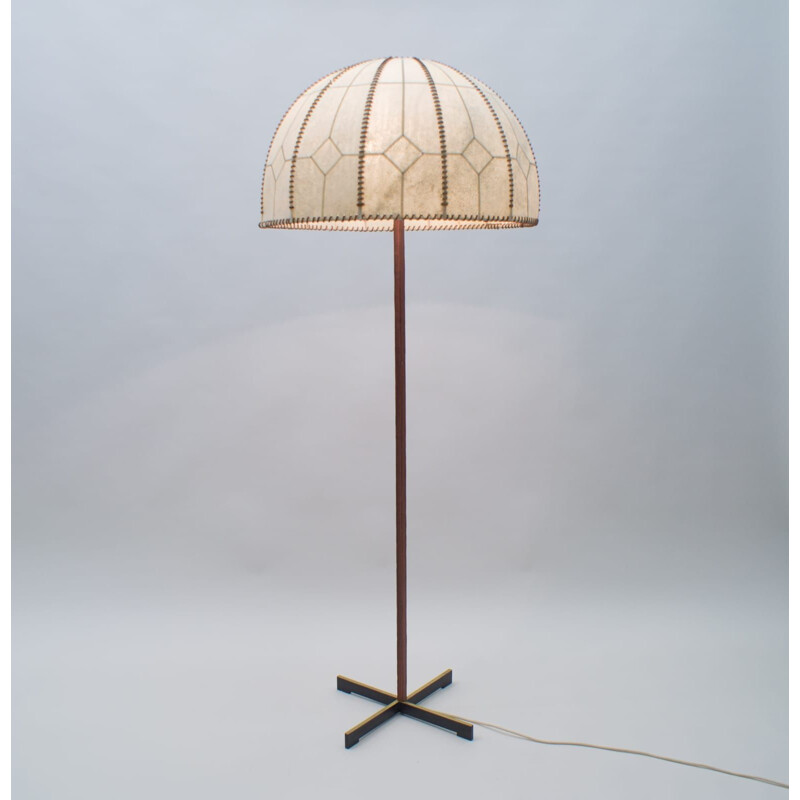 Vintage vloerlamp met opgenaaide kap van Keizer Idell Kaiser Leuchten, 1960