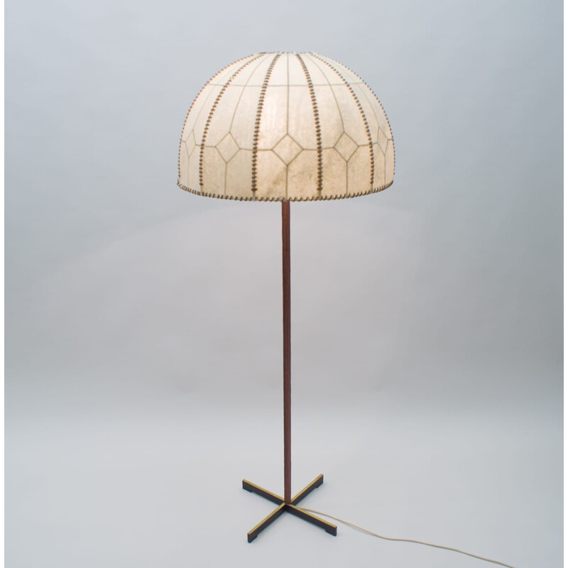 Vintage vloerlamp met opgenaaide kap van Keizer Idell Kaiser Leuchten, 1960