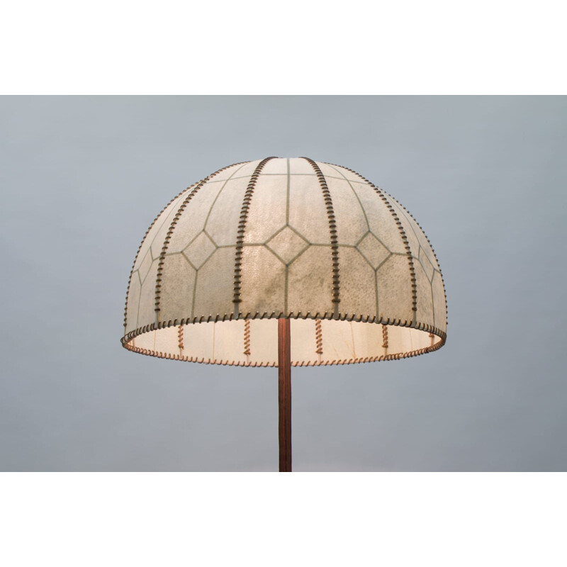 Vintage floor lamp with sewn-on shade from Kaiser Idell Leuchten, 1960