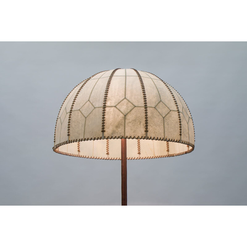 Vintage vloerlamp met opgenaaide kap van Keizer Idell Kaiser Leuchten, 1960