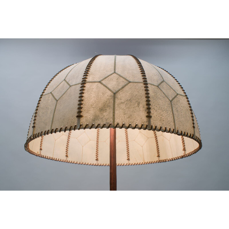 Lampada da terra vintage con paralume cucito di Emperor Idell Kaiser Leuchten, 1960