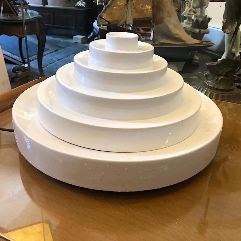 Vintage White Ceramic Italian Fountain, 1980