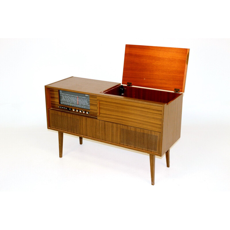 Vintage vinyl radio cabinet by Saba Feldberg, Sweden 1960