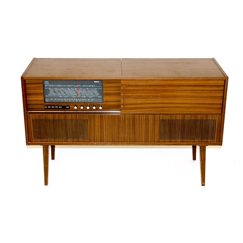 Mueble de radio vintage de vinilo de Saba Feldberg, Suecia 1960