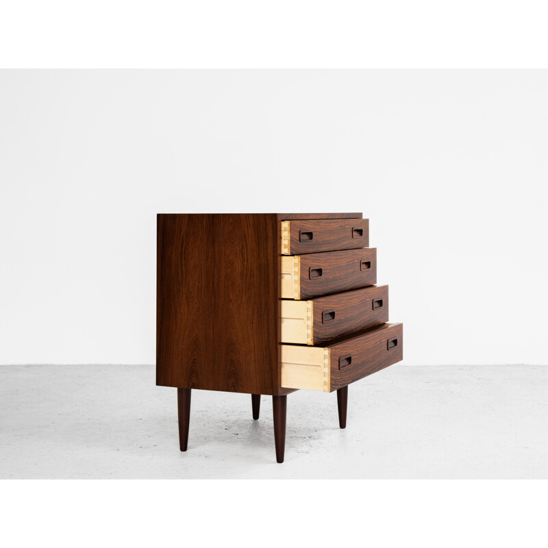 Midcentury chest of 4 drawers in rosewood by Hundevad Danish 1960s