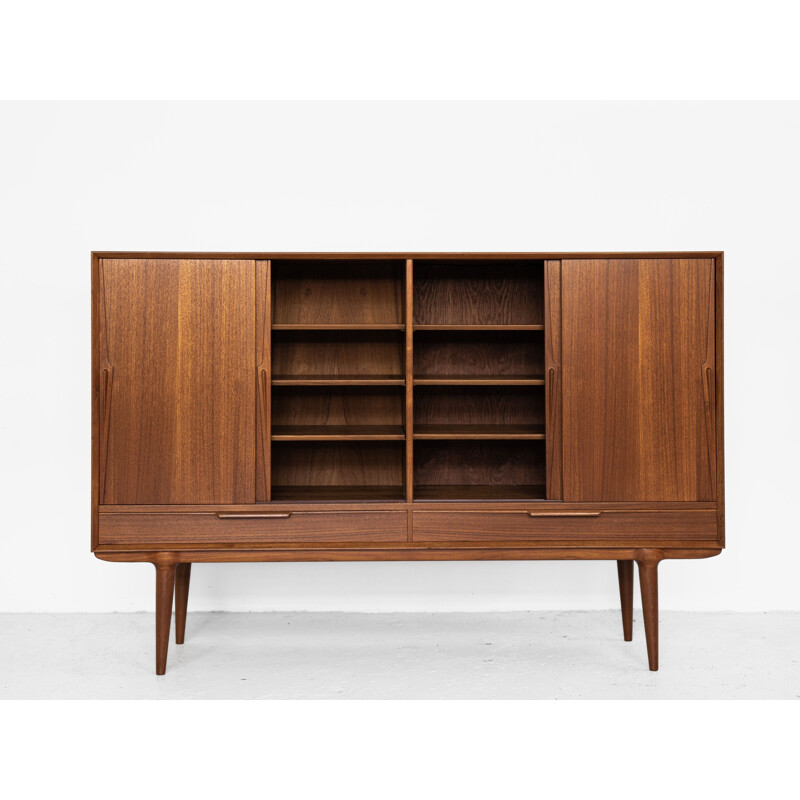 Midcentury highboard in teak model 13 by Omann Jun Danish 1960s