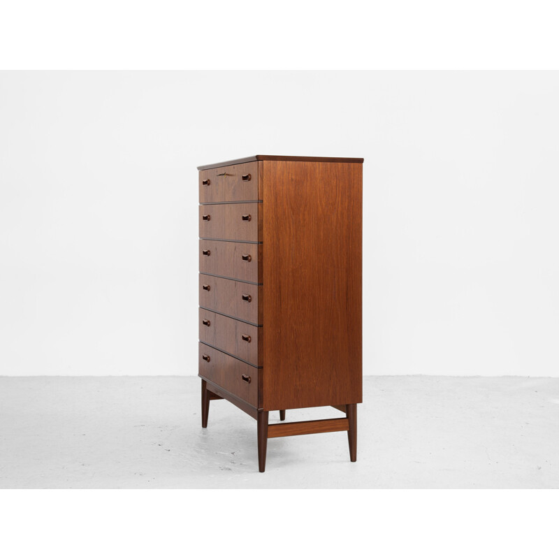 Vintage chest of 6 drawers in teak by Omann Jun Danish 1960s