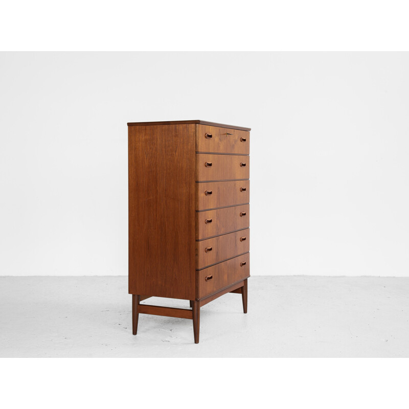 Vintage chest of 6 drawers in teak by Omann Jun Danish 1960s