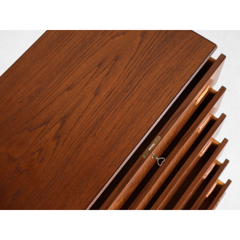 Vintage chest of 6 drawers in teak by Omann Jun Danish 1960s