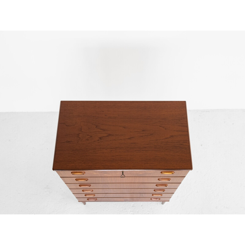 Vintage chest of 6 drawers in teak by Omann Jun Danish 1960s