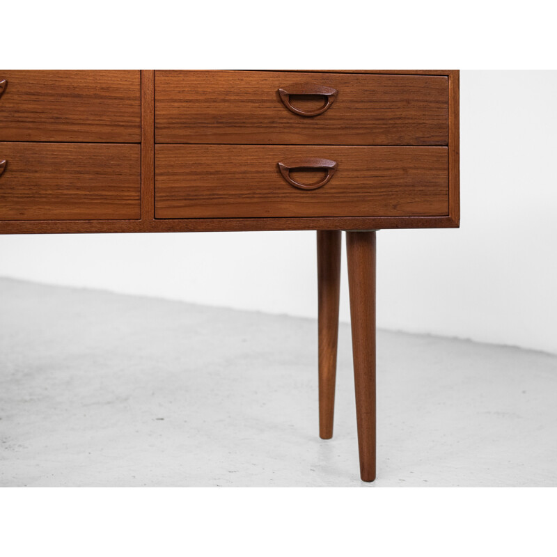 Commode vintage 2x2 tiroirs en teck par Kai Kristiansen pour FM 1961 Danois 1961